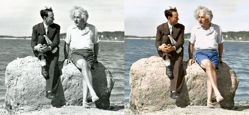 albert-einstein-black & white to color