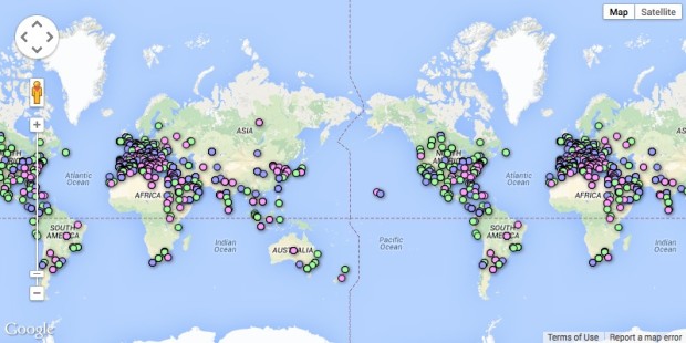 Google map cities at night