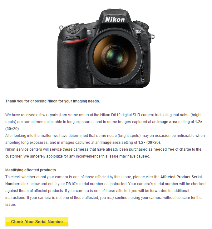 nikon d810 msg